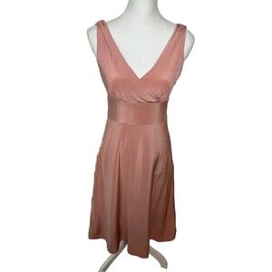 J.Crew Sophia Dress 100% Silk Crepe Midi Sz 4 Dusty Rose Pink 90"s Y2K
